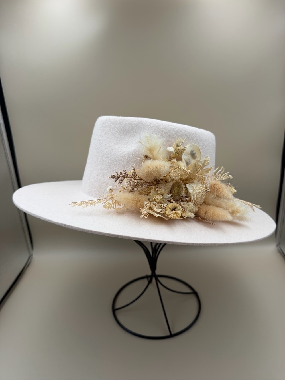 Heirloom Bridal Company 100% Wool Blush Pink Floral Bridal Hat